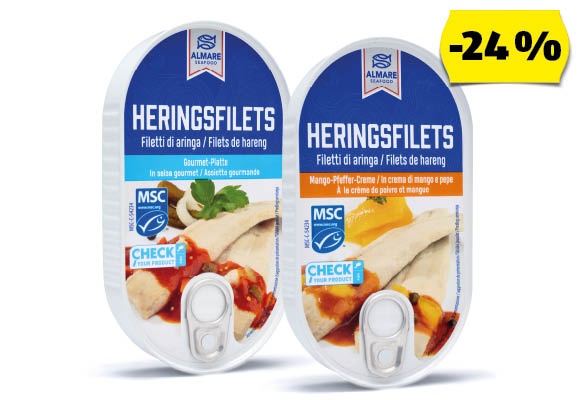 ALMARE SEAFOOD Heringfilé szószban, 200 g/doboz