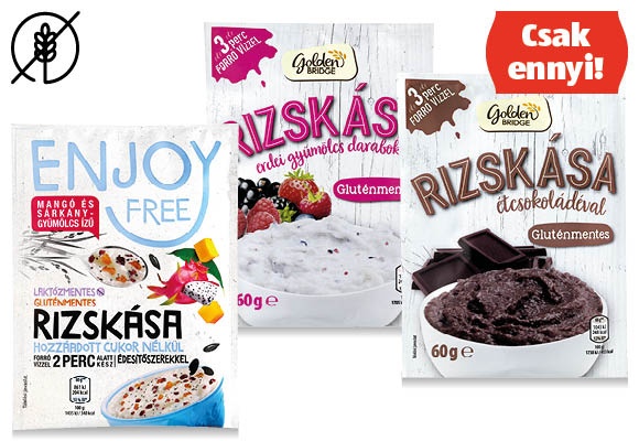 ENJOY FREE / GOLDEN BRIDGE Rizskása, 60 g/csomag