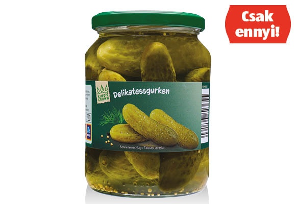 KING'S CROWN Csemegeuborka, 670 g (360 g)/üveg