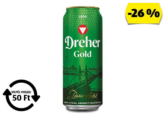 DREHER Világos sör, 0,5 l/doboz
