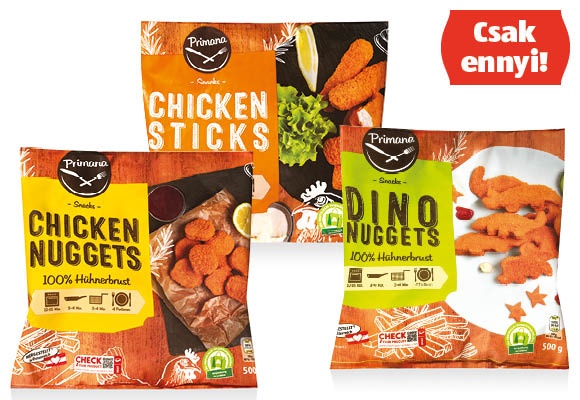 PRIMANA Csirkefalatok, 500 g/csomag