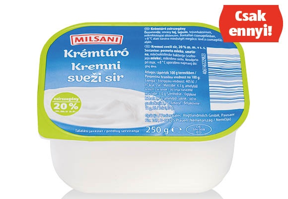 MILSANI Krémtúró, 250 g/tégely