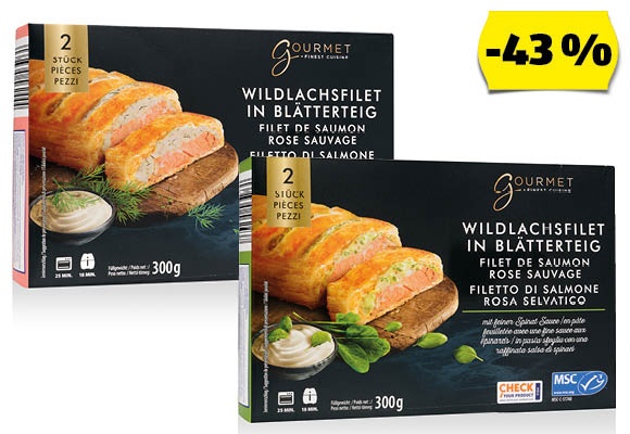 GOURMET Vadlazacfilé leveles tésztában, 300 g/doboz