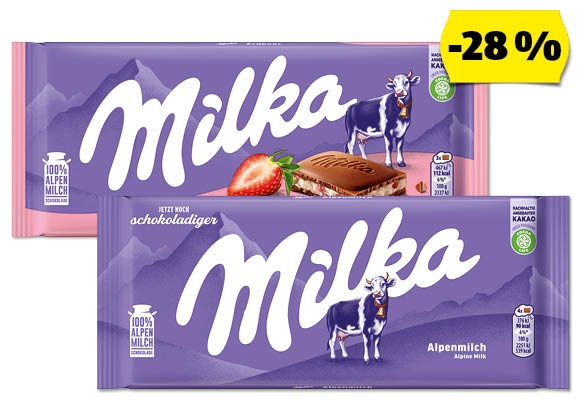 MILKA Táblás csokoládé, 100 g vagy 90 g/darab