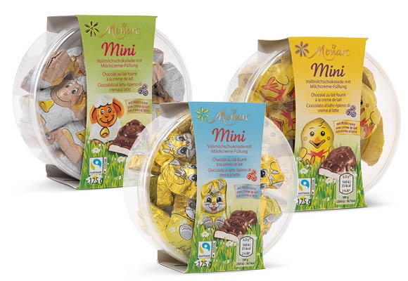 MONARC Mini húsvéti tejcsokoládé-figurák, 125 g/doboz