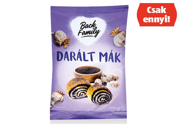 BACK FAMILY Darált mák, 200 g/csomag