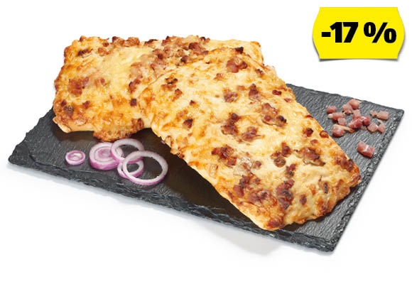 AZON MELEGÉBEN Baconös-hagymás kenyérlángos, 125 g/darab