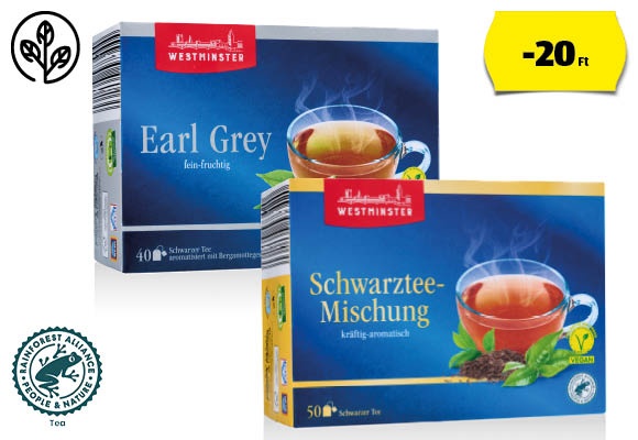 WESTMINSTER Fekete tea, 88 g/doboz