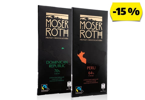 MOSER ROTH Fairtrade csokoládé, 100 g/darab
