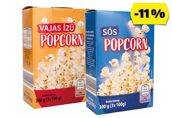 Pattogatott kukorica, 3 x 100 g/doboz