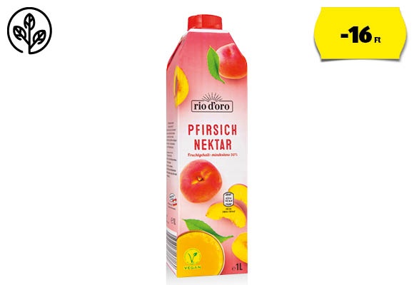 RIO D´ORO Őszibaracknektár, 1 l/doboz