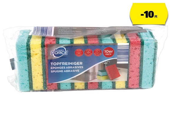 POWER FORCE Mosogatószivacs, 10 darab/csomag