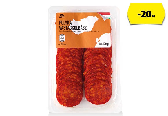 Pulyka vastagkolbász, 100 g/csomag
