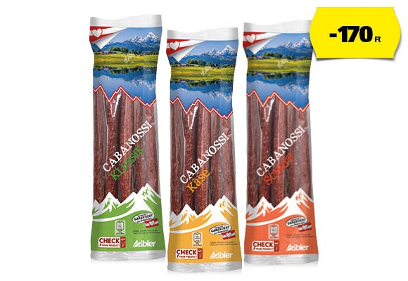 GENUSS 100% AUS ÖSTERREICH Cabanossi kolbász, 300 g/csomag