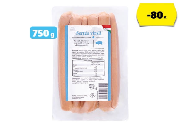 Sertésvirsli, 750 g/csomag