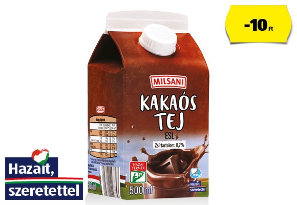 MILSANI Kakaós tej, 500 ml/doboz