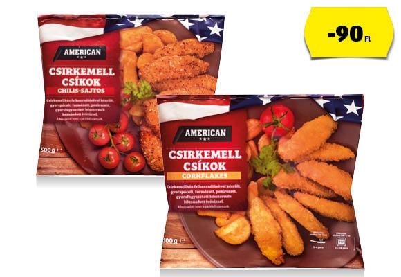 AMERICAN Csirkemellcsíkok, 500 g/csomag