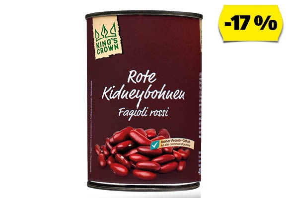KING’S CROWN Vörösbab, 400 g (255 g)/doboz