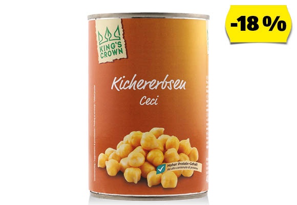 KING’S CROWN Csicseriborsó, 400 g (265 g)/doboz