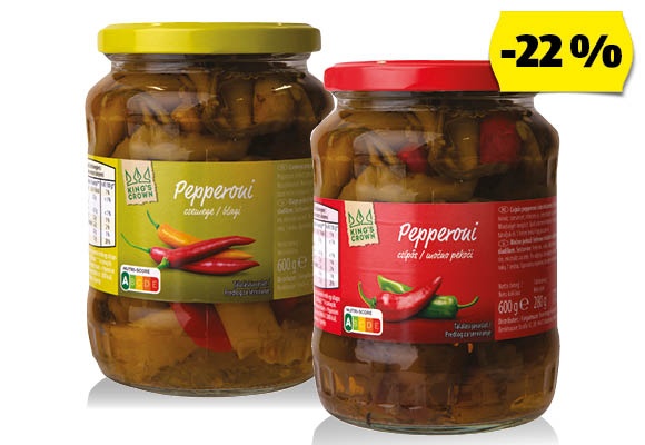 KING’S CROWN Pepperóni, 600 g (280 g) vagy 600 g (270 g)