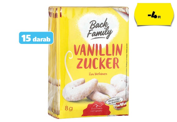 BACK FAMILY Vanillincukor, 15 x 8 g/csomag