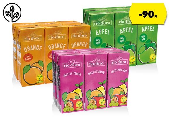 RIO D’ORO Gyümölcslé, 6 x 200 ml/csomag