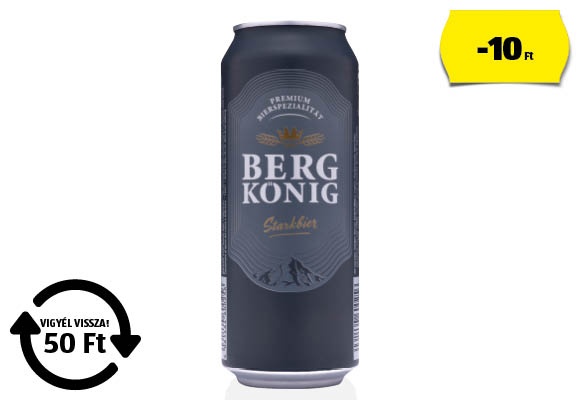 BERGKÖNIG Világos sör, 0,5 l/doboz