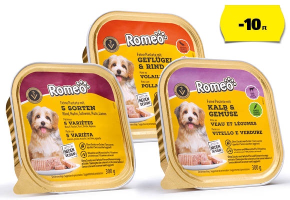 ROMEO CLASSIC Kutyaeledel, 300 g/tégely