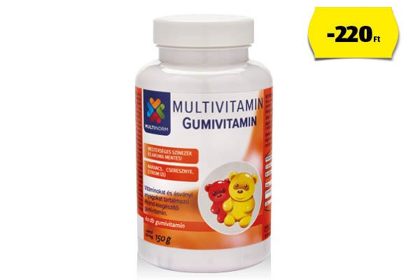MULTINORM Gumivitamin gyermekeknek, 60 darab/doboz