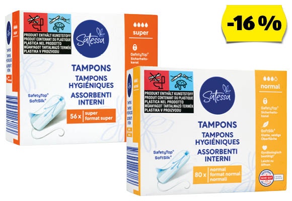 SATESSA Tampon, 80 vagy 56 darab/doboz
