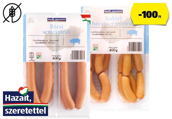 Bécsi virsli, 2 x 200 g/csomag