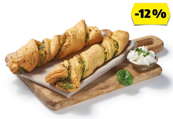 AZON MELEGÉBEN Spenótos-krémfehérsajtos twister, 100 g/darab