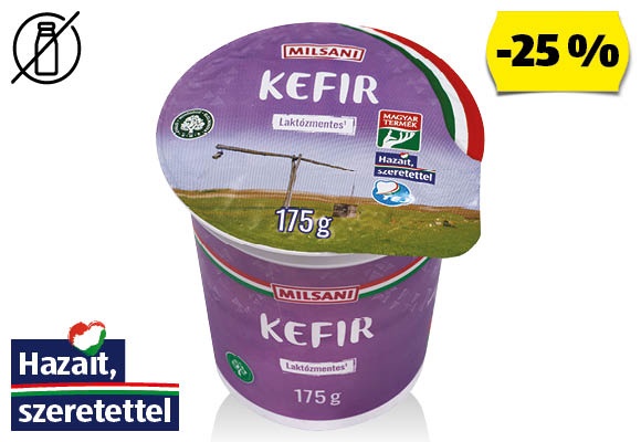MILSANI Laktózmentes kefir, 175 g/pohár