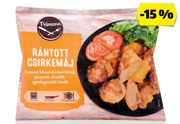 PRIMANA Rántott csirkemáj, 500 g/csomag