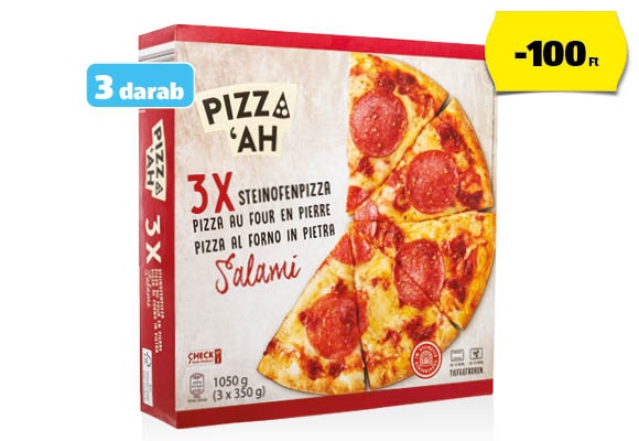 PIZZ‘AH Kövön sütött pizza, 3 x 350 g/doboz