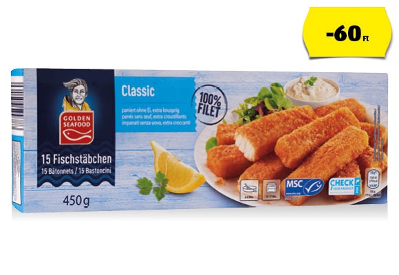 GOLDEN SEAFOOD Halrudacska filéből, 450 g/doboz