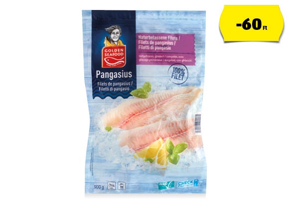 GOLDEN SEAFOOD Pangasiusfilé, 900 g/csomag (jégréteg nélküli tömeg)