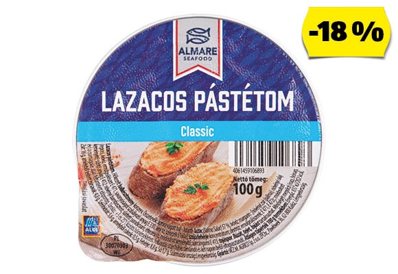 ALMARE SEAFOOD Lazacpástétom, 100 g/tégely