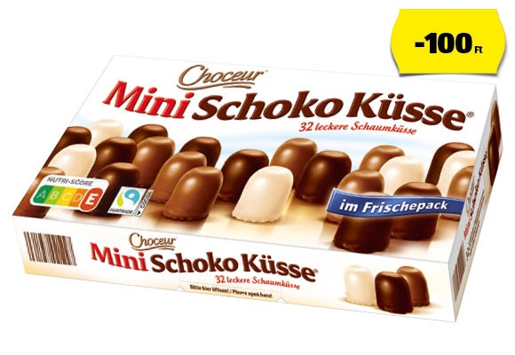 CHOCEUR Mini csokoládés habcsók, 266 g/doboz