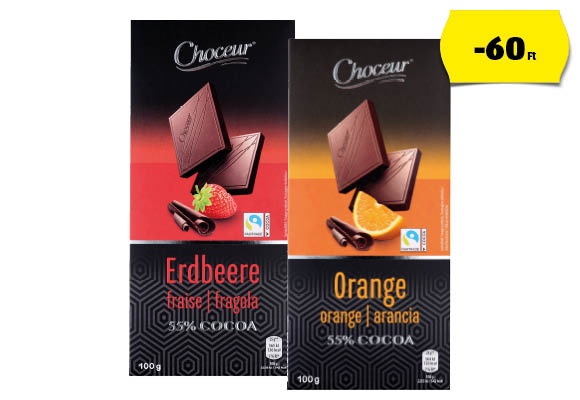 CHOCEUR Noir étcsokoládé, 100 g/darab