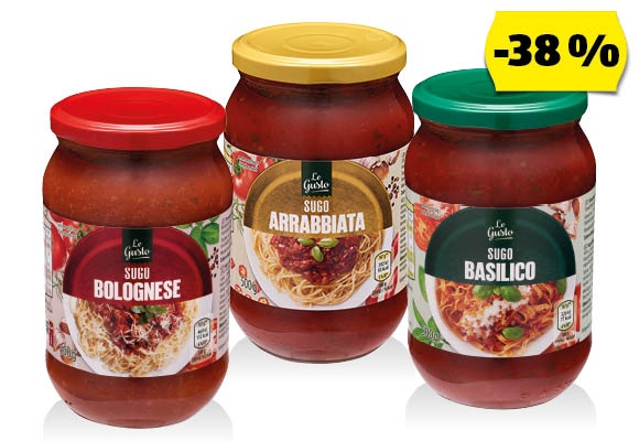 LE GUSTO Tésztaszósz, 500 g/üveg