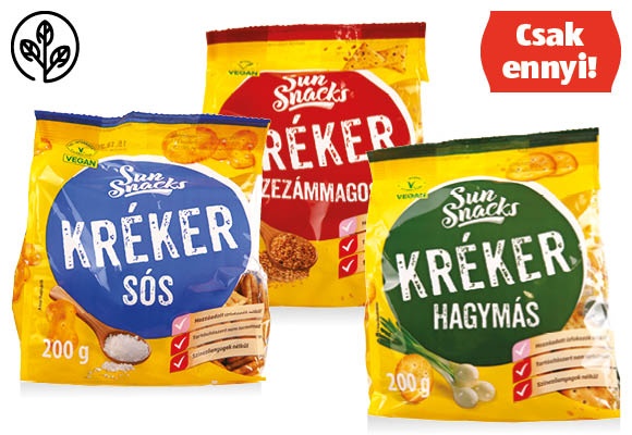 SUN SNACKS Kréker, 200 g/csomag