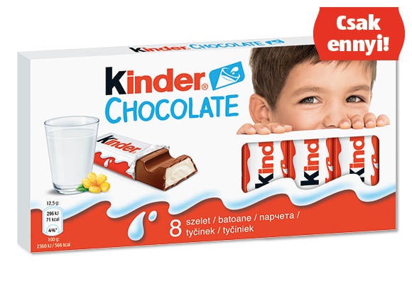 KINDER Csokoládé, 100 g/doboz