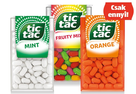 TIC TAC Cukordrazsé, 54 g/doboz