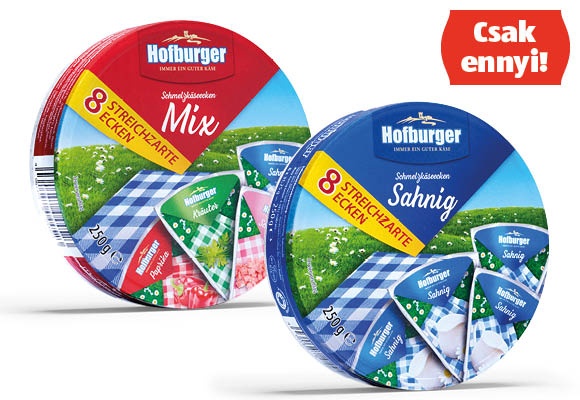 HOFBURGER Ömlesztett cikkelyes sajt, 250 g/doboz