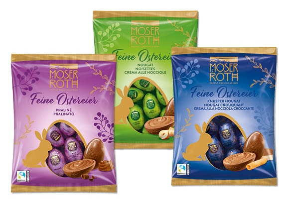 MOSER ROTH Töltött csokoládétojás, 150 g/csomag