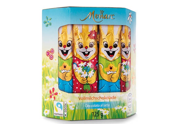 MONARC Tejcsokoládé-nyulak, 125 g/doboz