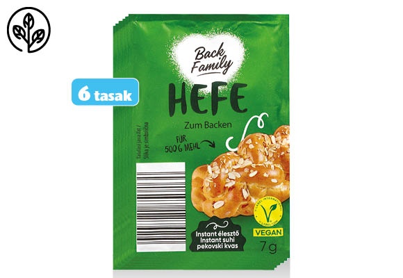 BACK FAMILY Instant élesztő, 6 x 7 g/csomag