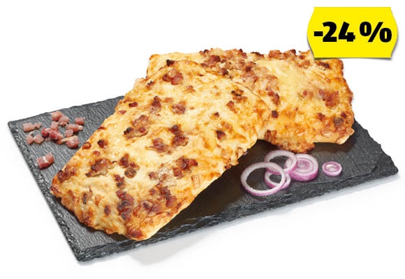 AZON MELEGÉBEN Baconös-hagymás kenyérlángos, 125 g/darab 