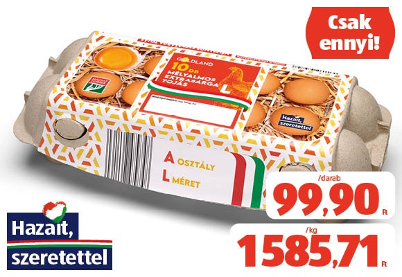 GOLDLAND Extrasárga tojás, 10 darab/doboz